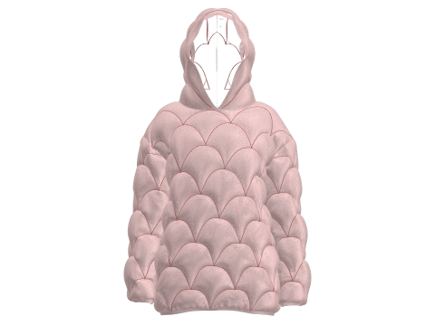Girls Padded Hoodie Modelo 3D