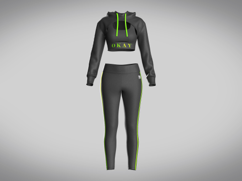 Girls Hoodie With Leggings 3D Model