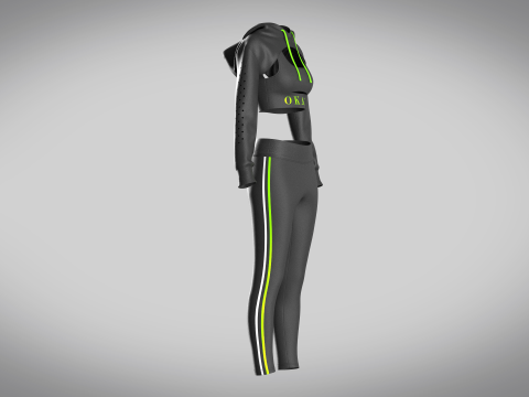 Girls Hoodie With Leggings 3D Model