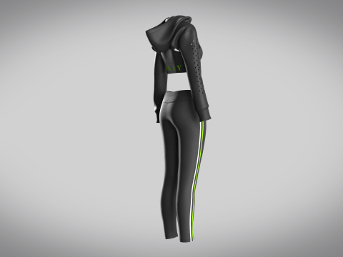 Girls Hoodie With Leggings 3D Model