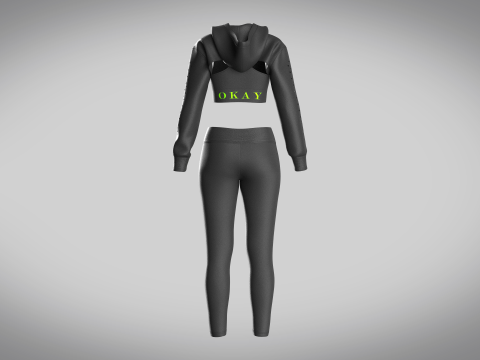 Girls Hoodie With Leggings 3D Model