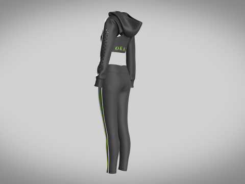 Girls Hoodie With Leggings 3D Model