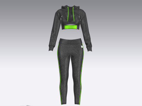 Girls Hoodie With Leggings 3D Model