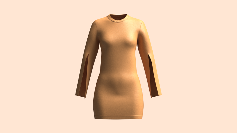Girls Cut Sleeve Dress 3D-Modell .c4d .max .obj .3ds .fbx .stl .blend 