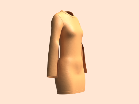 Girls Cut Sleeve Dress 3D-Modell