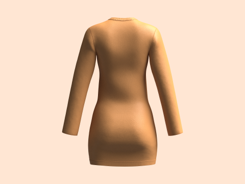 Girls Cut Sleeve Dress 3D-Modell