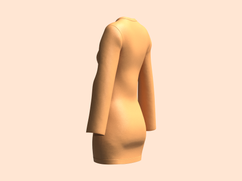 Girls Cut Sleeve Dress 3D-Modell