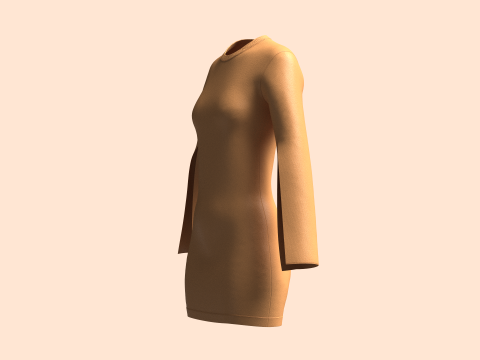 Girls Cut Sleeve Dress 3D-Modell