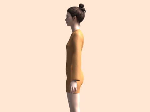 Girls Cut Sleeve Dress 3D-Modell