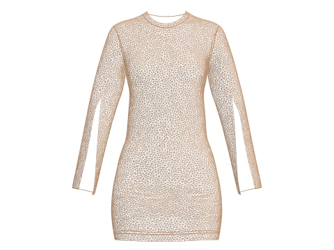 Vestido de manga cortada para meninas Modelo 3D