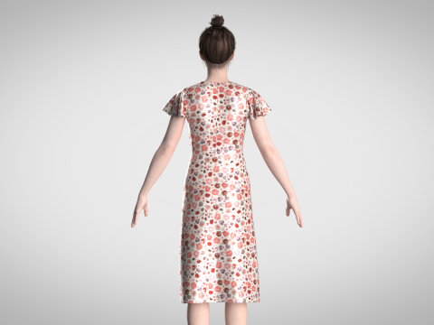 Ladies Wrap Dress 3D Model