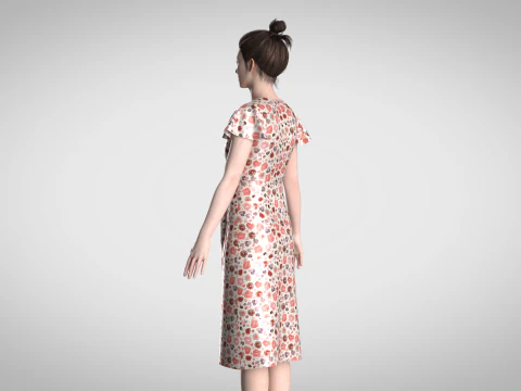 Ladies Wrap Dress 3D Model