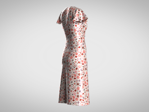 Ladies Wrap Dress 3D Model