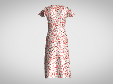 Ladies Wrap Dress 3D Model