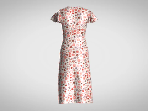 Ladies Wrap Dress 3D Model