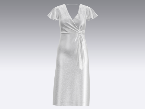 Ladies Wrap Dress 3D Model
