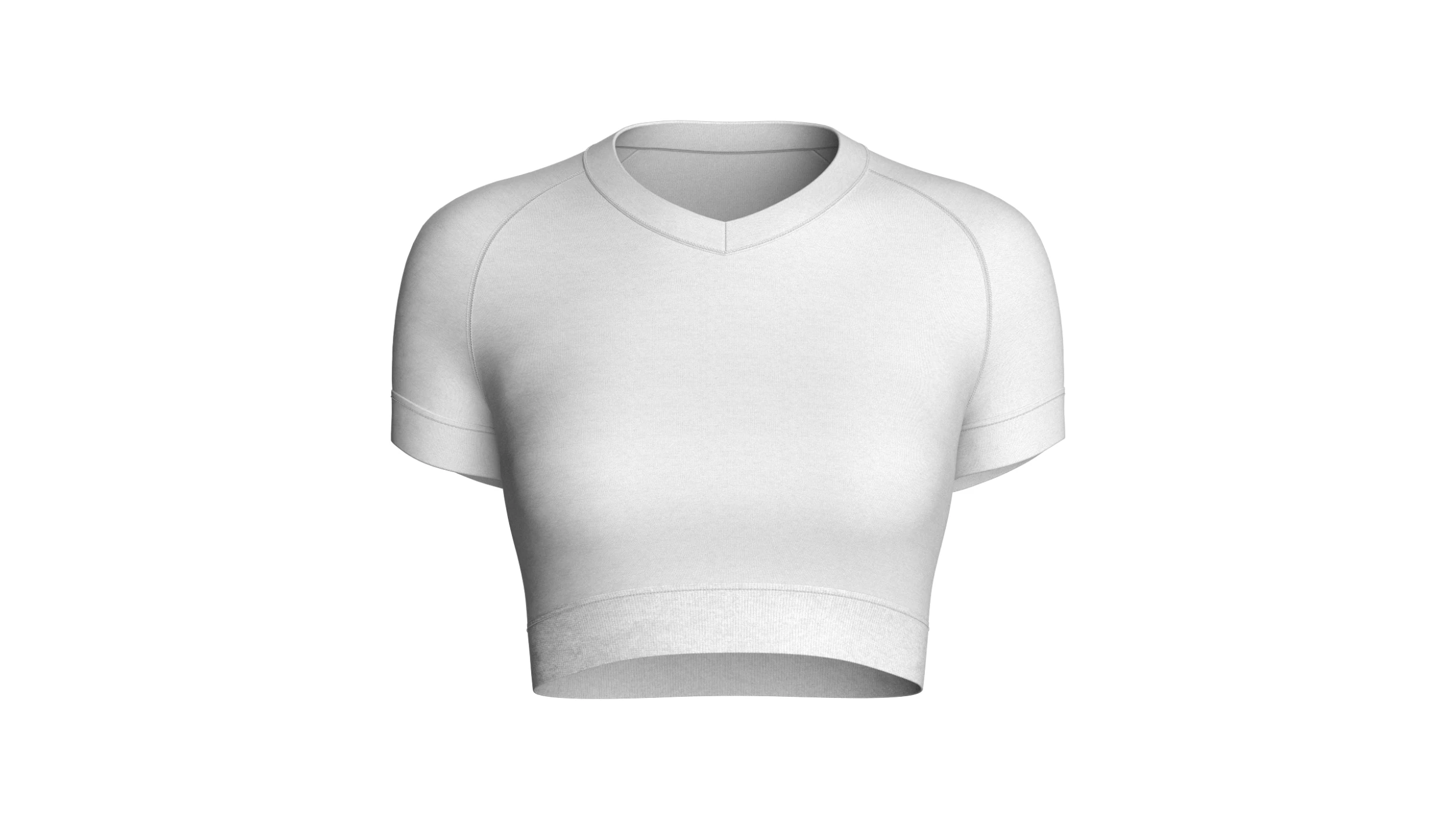 Ladies V-Neck Crop Tops 3D Model .c4d .max .obj .3ds .fbx .stl .blend