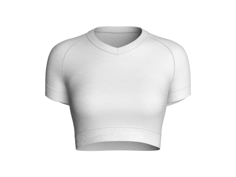 Ladies V-Neck Crop Tops 3D Model