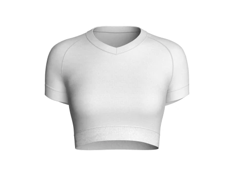 Женские укороченные топы с V-образным вырезом 3D Модель