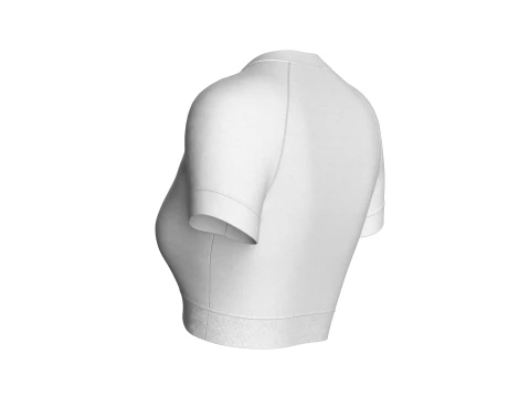 Ladies V-Neck Crop Tops 3D Model