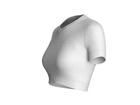 Ladies V-Neck Crop Tops 3D Model