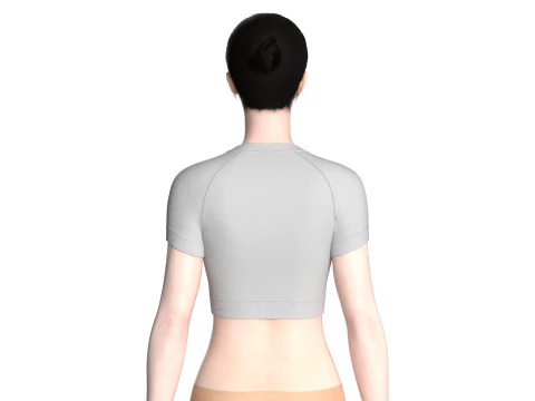 Ladies V-Neck Crop Tops 3D Model