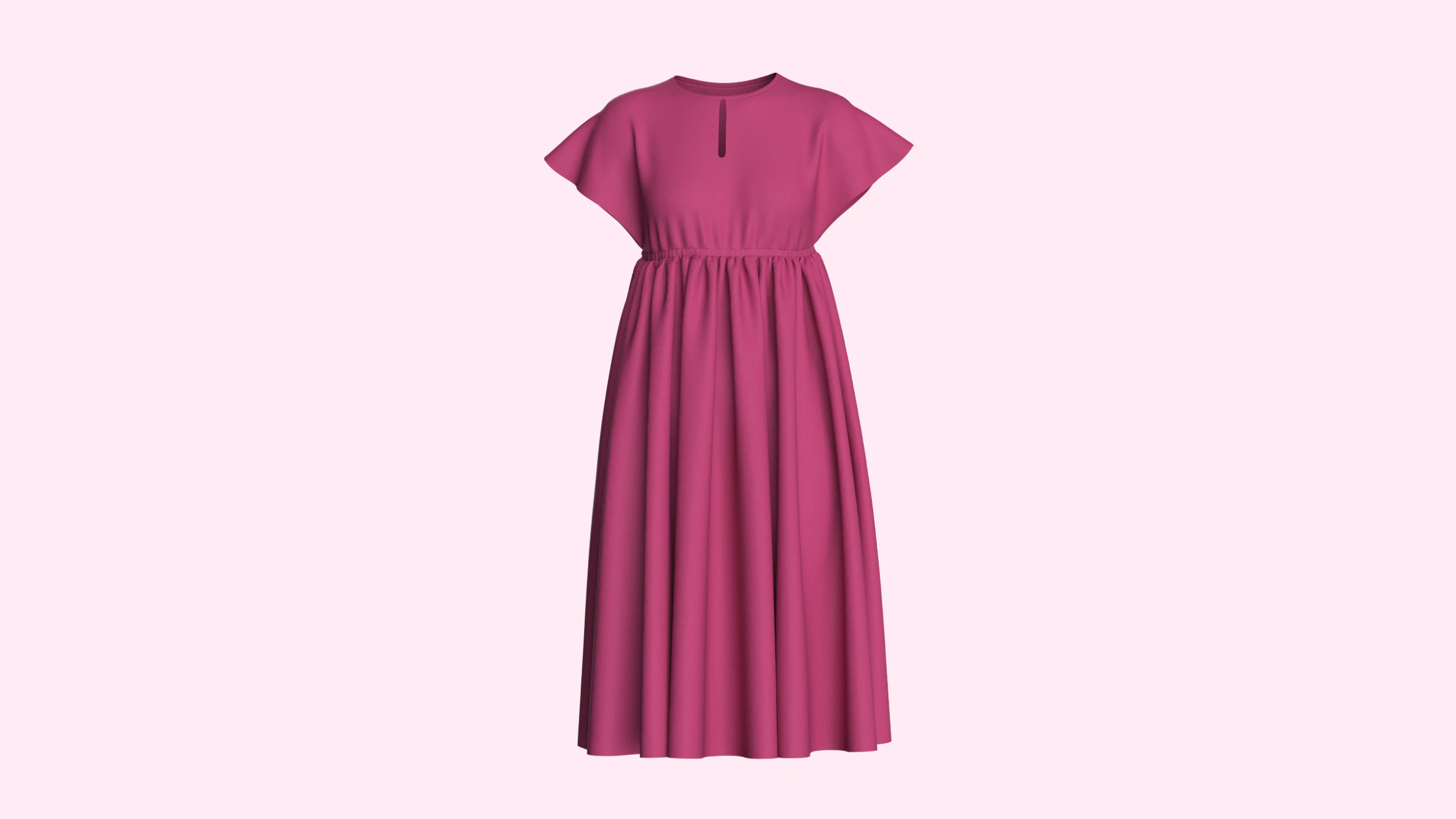 Ladies Midi Dress 3D Model .c4d .max .obj .3ds .fbx .stl .blend 