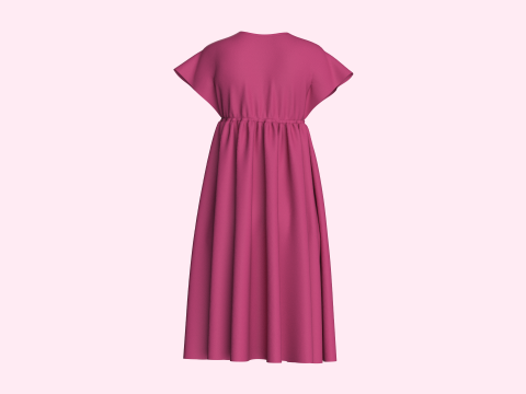 Ladies Midi Dress Modèle 3D