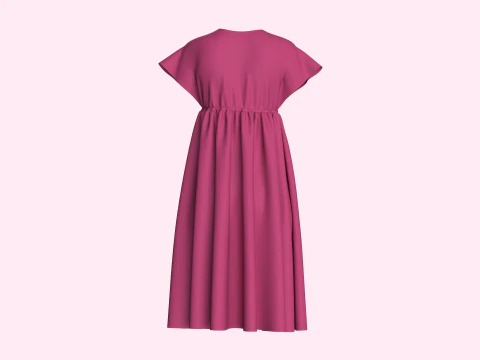 Ladies Midi Dress 3D Model