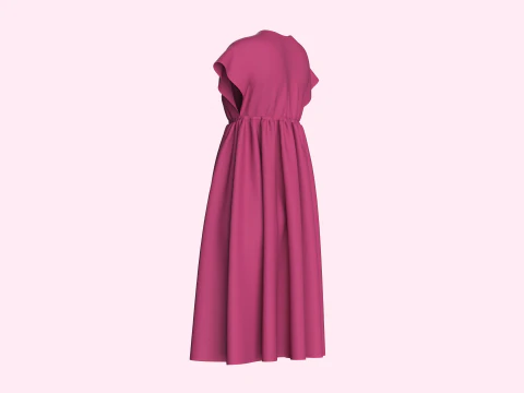Ladies Midi Dress 3D Model