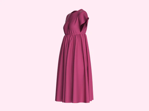 Ladies Midi Dress 3D Model