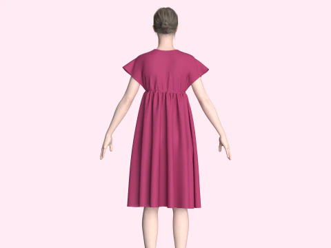 Ladies Midi Dress 3D Model
