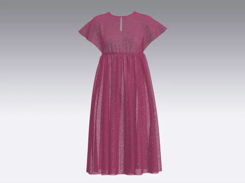Ladies Midi Dress 3D Model