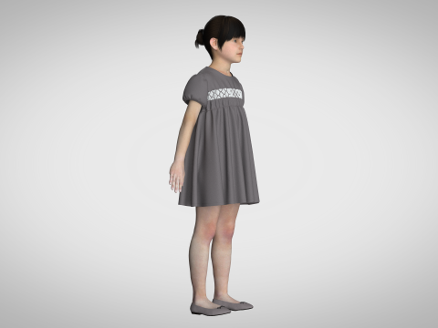 Kids Party Dress 3D Modell