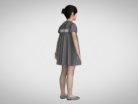 Kids Party Dress 3D Modell