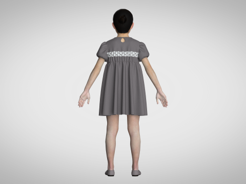 Kids Party Dress 3D Modell