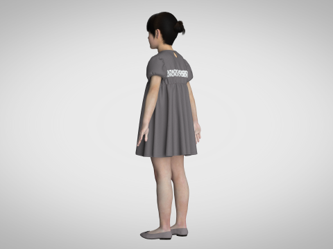 Kids Party Dress 3D Modell