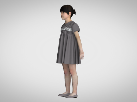 Kids Party Dress 3D Modell
