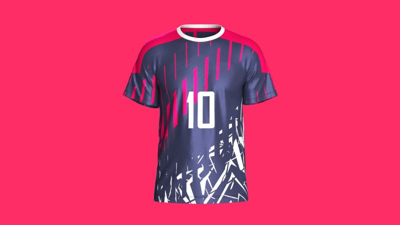 Soccer Dark blue with multi color Jersey Player-10 3D 模型 .c4d .max .obj .3ds .fbx .stl .blend 