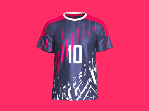 Soccer Dark blue with multi color Jersey Player-10 Model 3D
