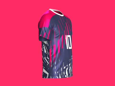 Soccer Dark blue with multi color Jersey Player-10 3D 模型