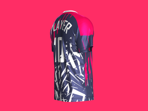 Soccer Dark blue with multi color Jersey Player-10 3D 模型