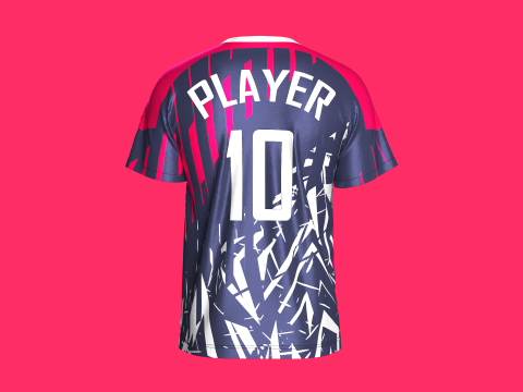Soccer Dark blue with multi color Jersey Player-10 3D 模型