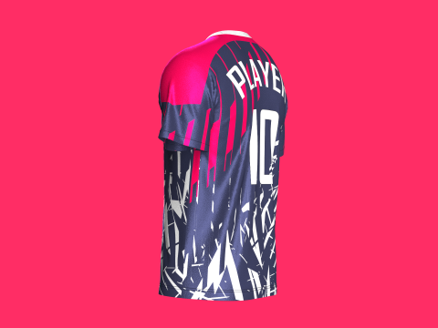 Soccer Dark blue with multi color Jersey Player-10 3D 模型
