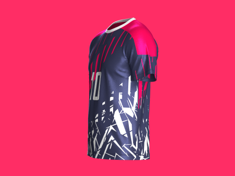 Soccer Dark blue with multi color Jersey Player-10 3D 模型