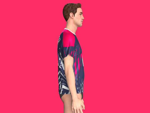 Soccer Dark blue with multi color Jersey Player-10 3D 模型