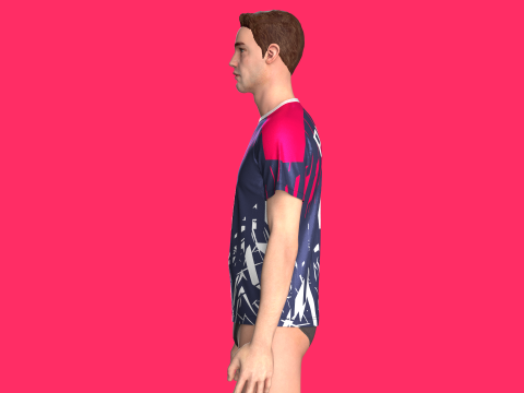 Soccer Dark blue with multi color Jersey Player-10 3D 模型