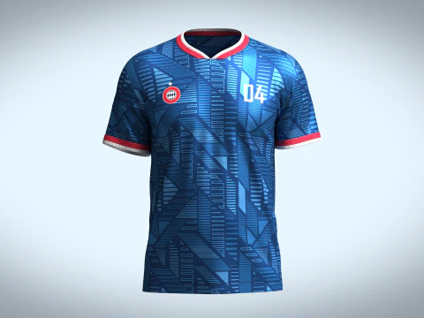 Футбольна синя майка - 04 3D Модель