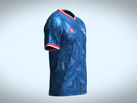 Soccer Blue Jersey Player - 04 3D-Modell