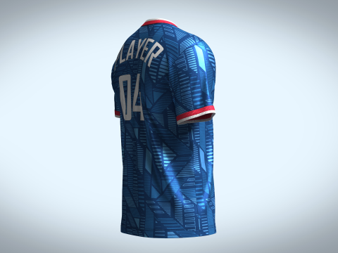 Soccer Blue Jersey Player - 04 3D-Modell